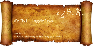Öhl Magdolna névjegykártya